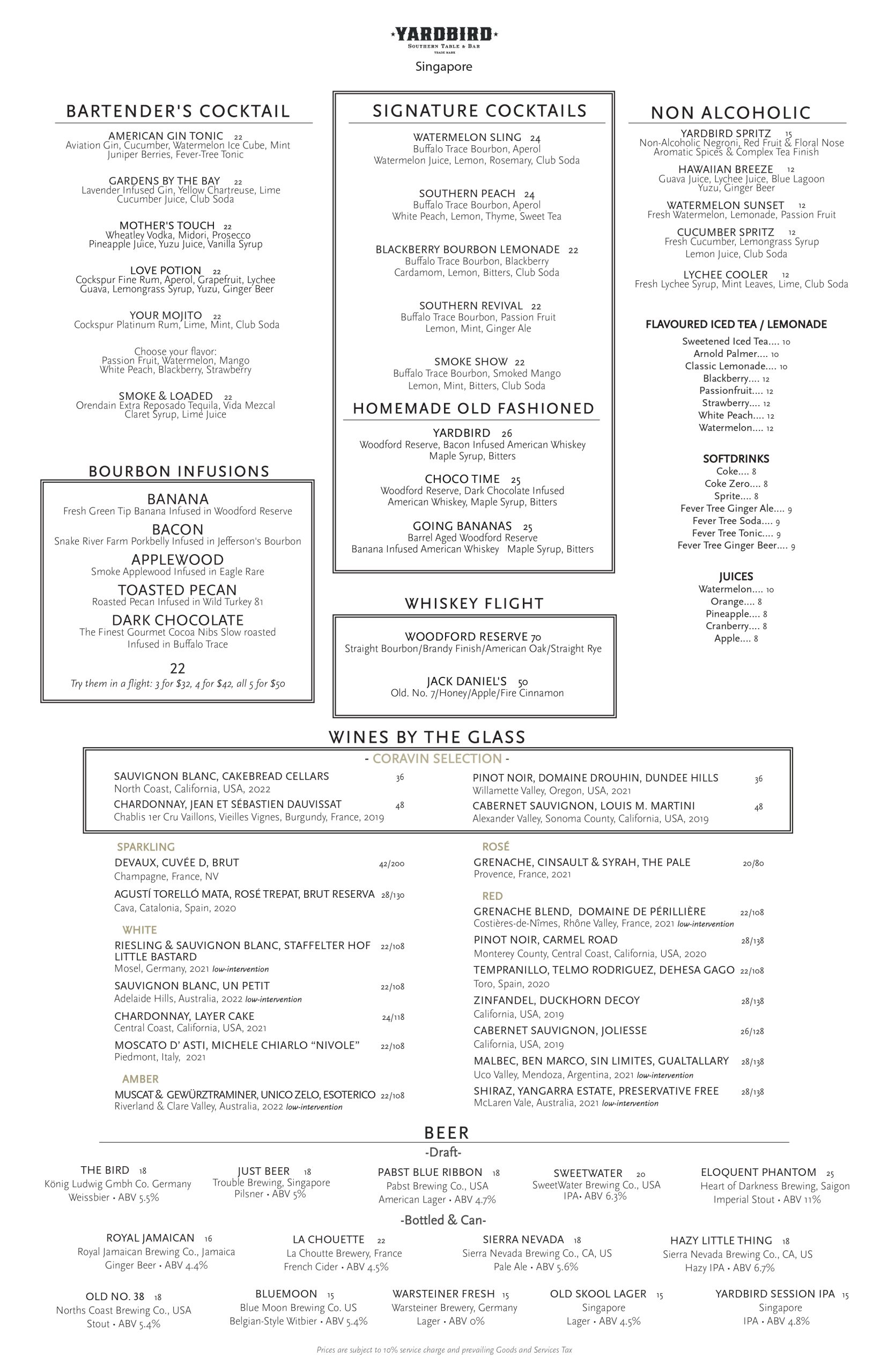 Yardbird Menu Singapore with Latest Prices 2024