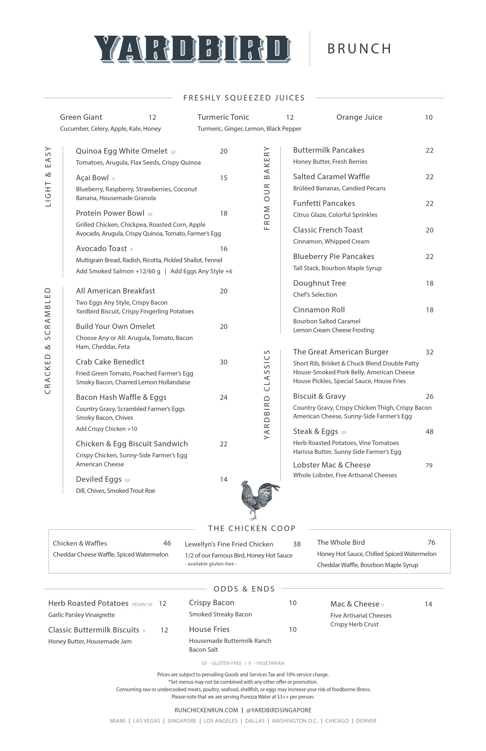 Yardbird Menu Singapore with Latest Prices 2024