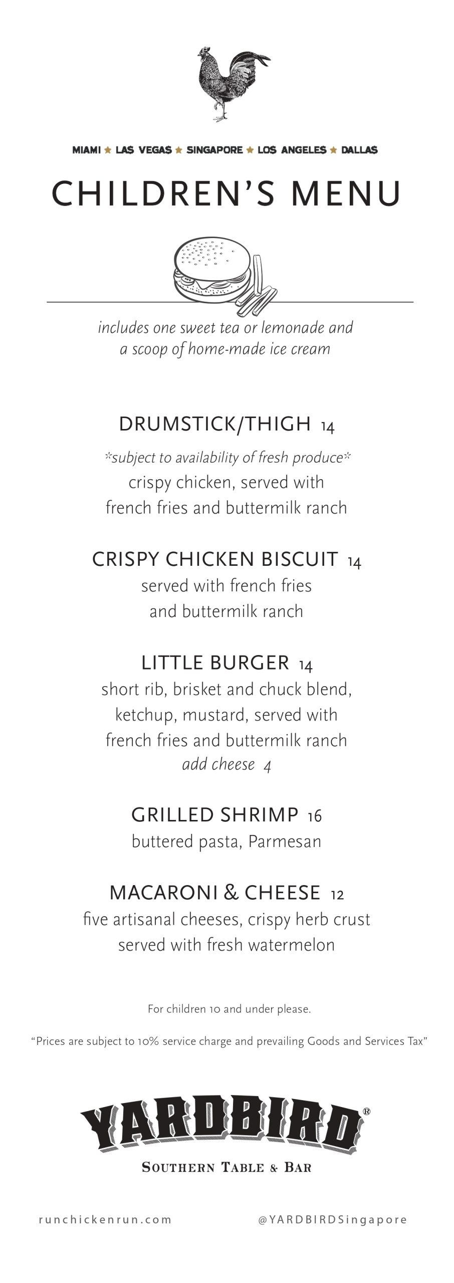 Yardbird Menu Singapore with Latest Prices 2024