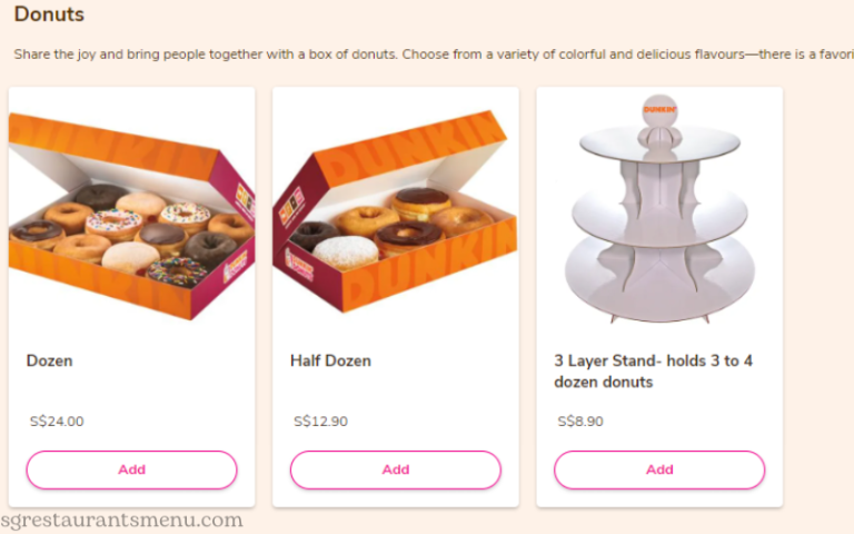 Dunkin Donuts Menu Prices Singapore - Updated 2024